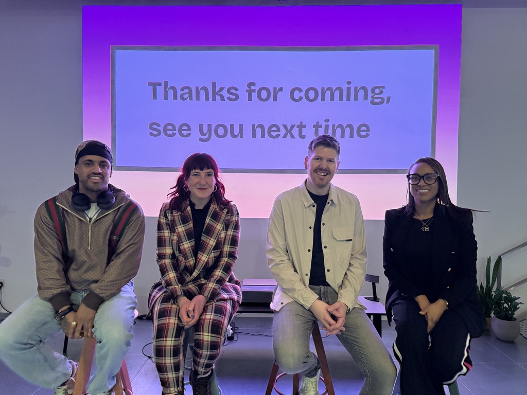 Provoke speakers together beneath a thank you message